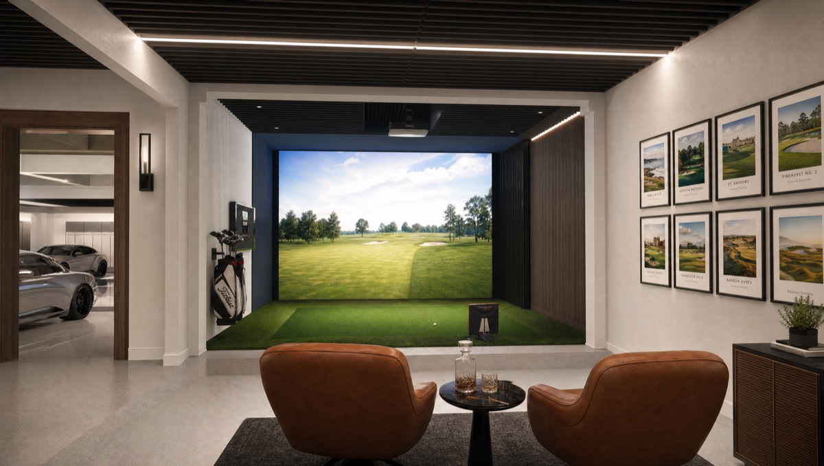 Golf simulator lounge concept