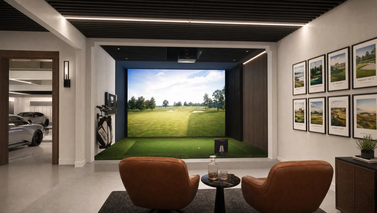 Golf simulator lounge concept