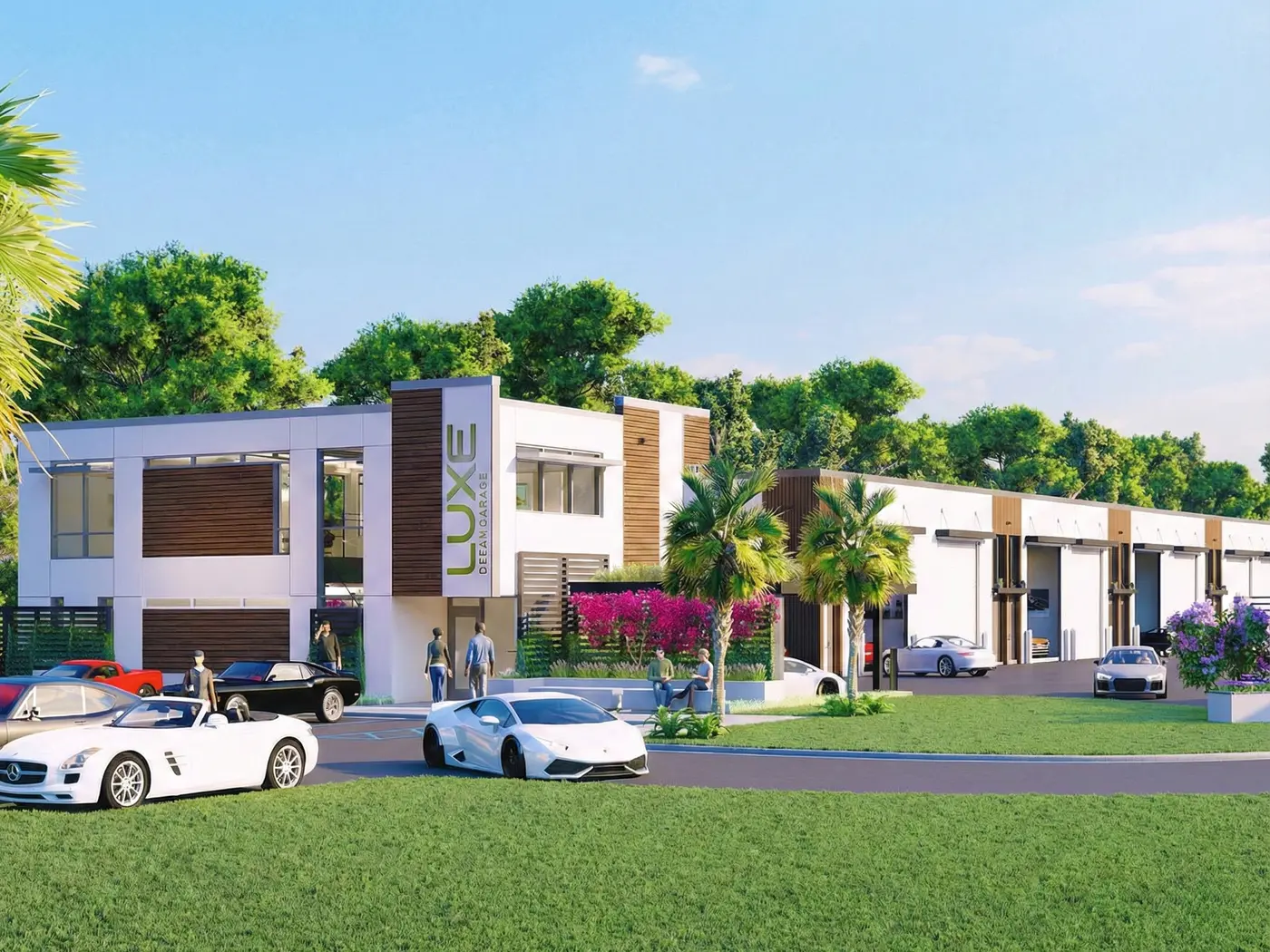 Rendering of the Phase 1 Luxe Dream Garage community in Sarasota
